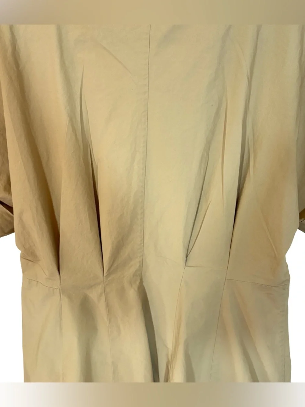 Banana Republic Cotton Poplin Shirt Dress Sandstone Midi Fit Flare 8 - Picture 7 of 10